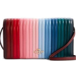 Coach Anna foldover crossbody brown/rainbow bag
